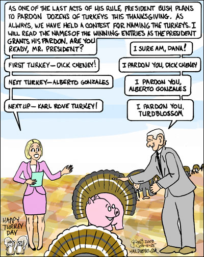 Bush pardoning the turkeys